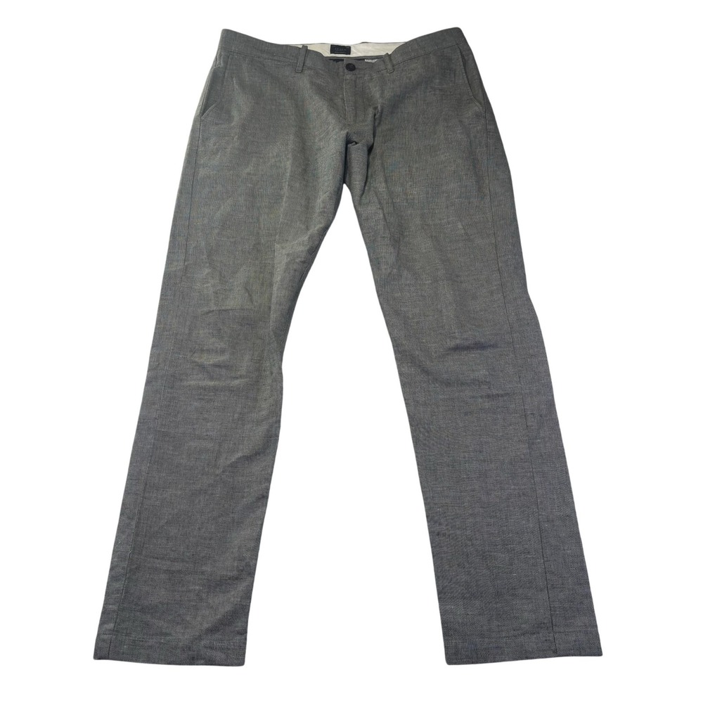 J.Crew 484 Slim Fit Pants Mens 34x32 Gray Linen Cotton Chino K6023